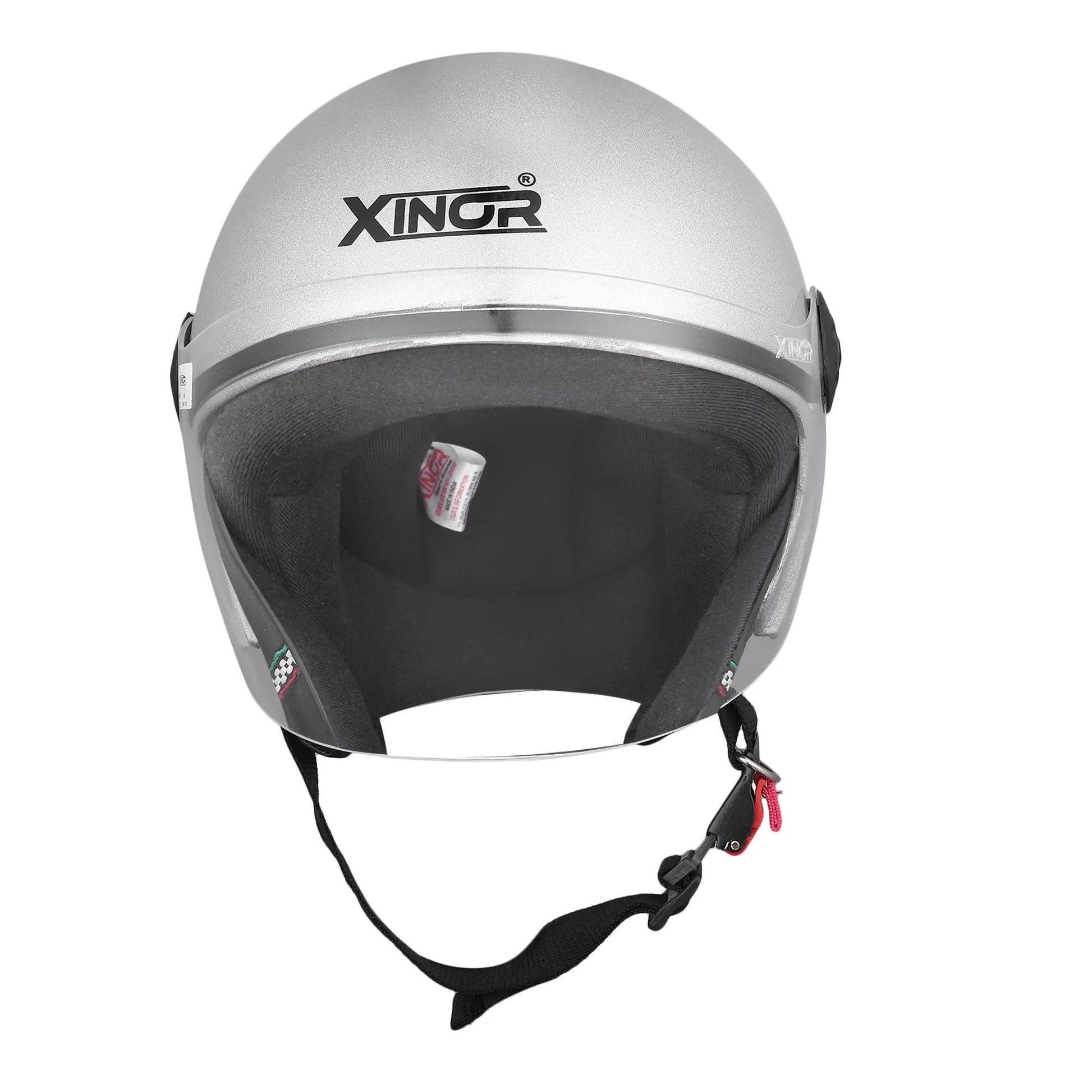 Open Face Motorcycle Helmet ISI Certified for Men & Women - Medium (Silver) My StoreXinor Helmet ISI Certified By Xinor