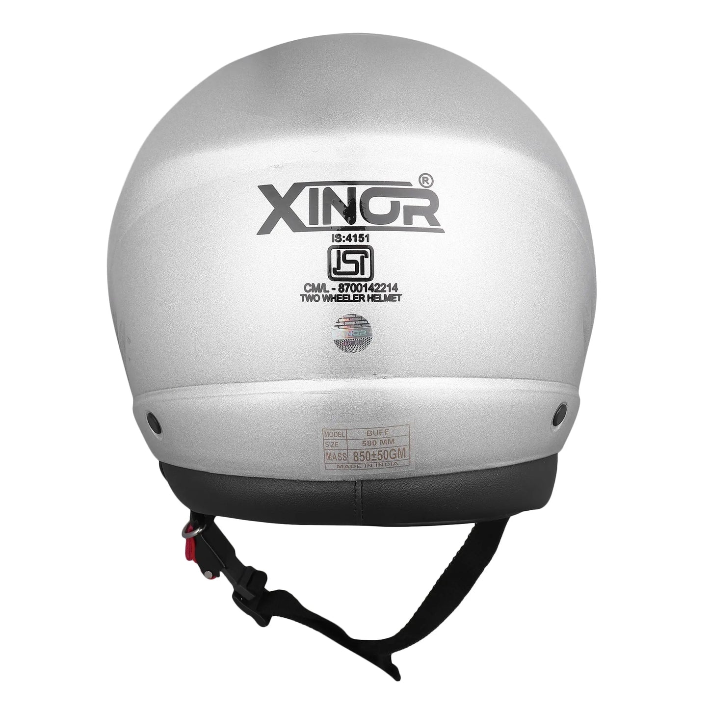Open Face Motorcycle Helmet ISI Certified for Men & Women - Medium (Silver) My StoreXinor Helmet ISI Certified By Xinor