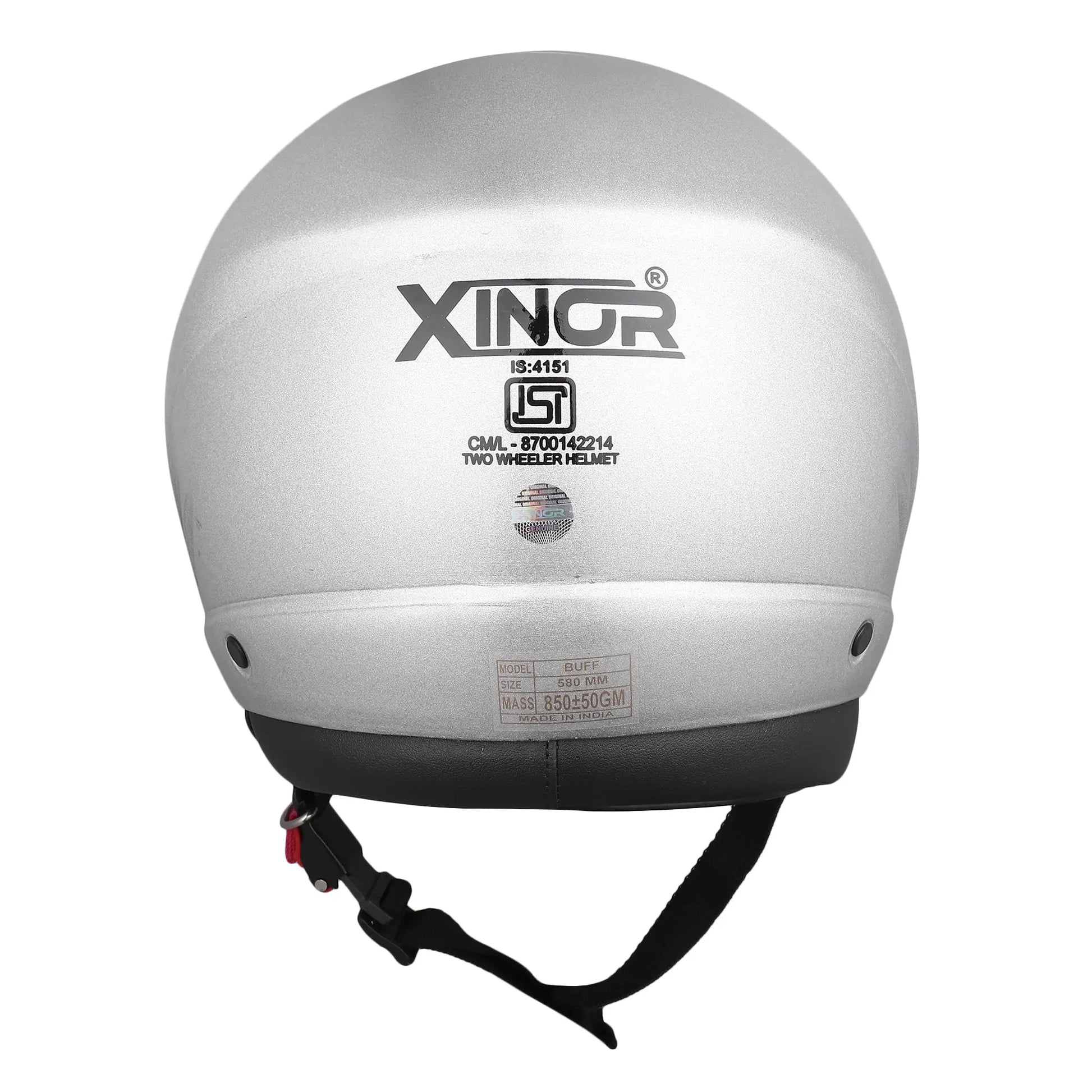 Open Face Motorcycle Helmet ISI Certified for Men & Women - Medium (Silver) My StoreXinor Helmet ISI Certified By Xinor