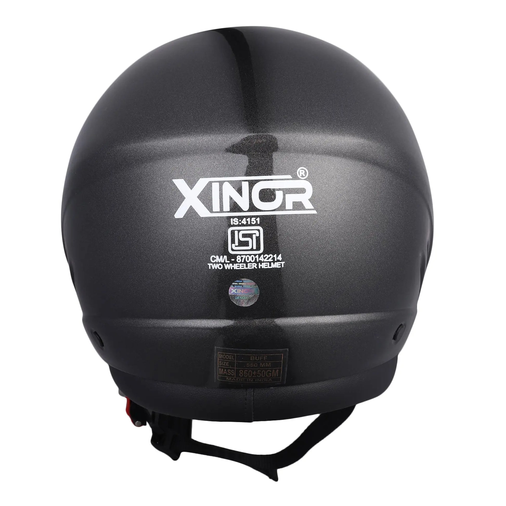 Open Face Motorcycle Helmet ISI Certified for Men & Women - Medium (Silver Black) My StoreXinor Helmet ISI Certified By Xinor