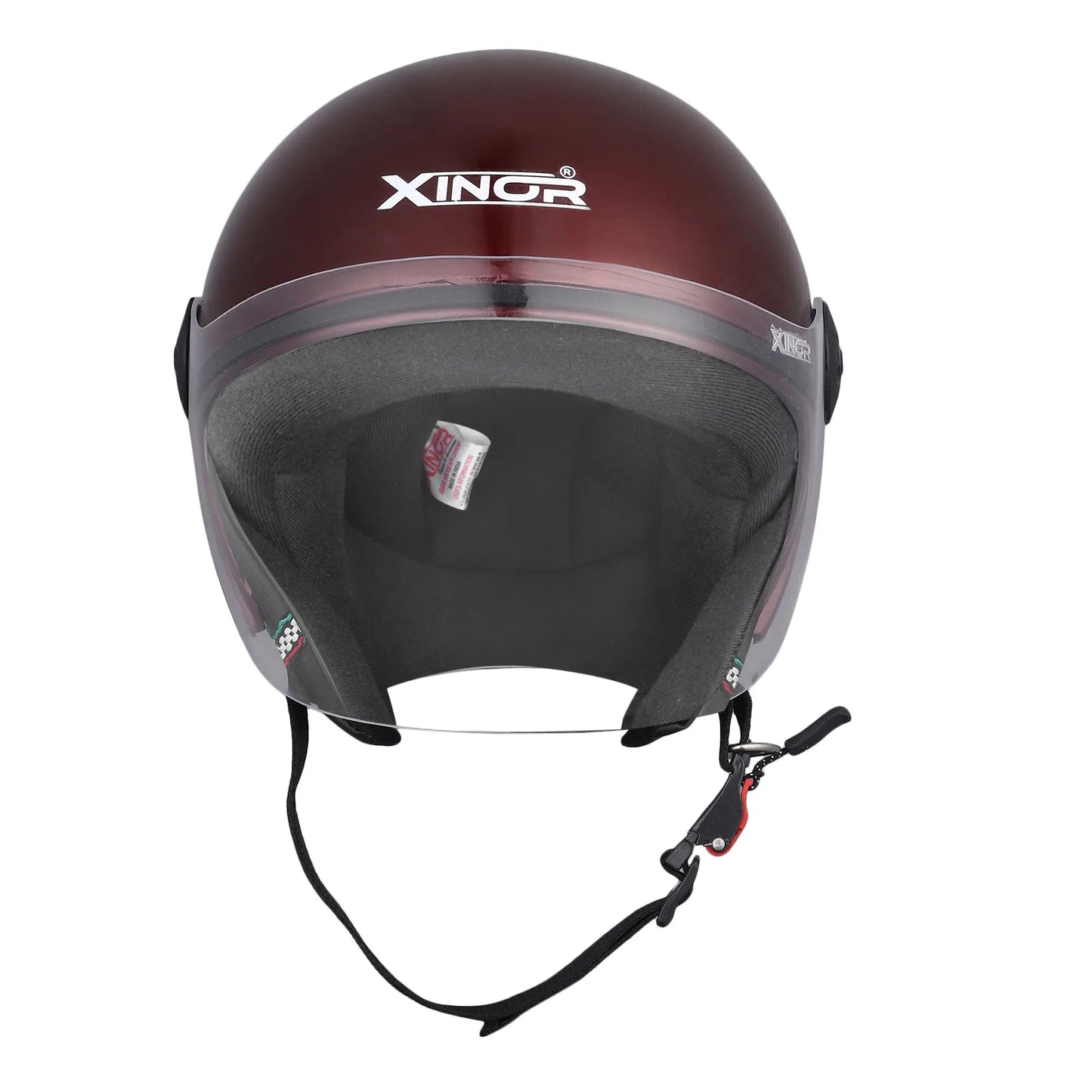 Open Face Motorcycle Helmet ISI Certified for Men & Women - Medium (Wine Red) My StoreXinor Helmet ISI Certified By Xinor