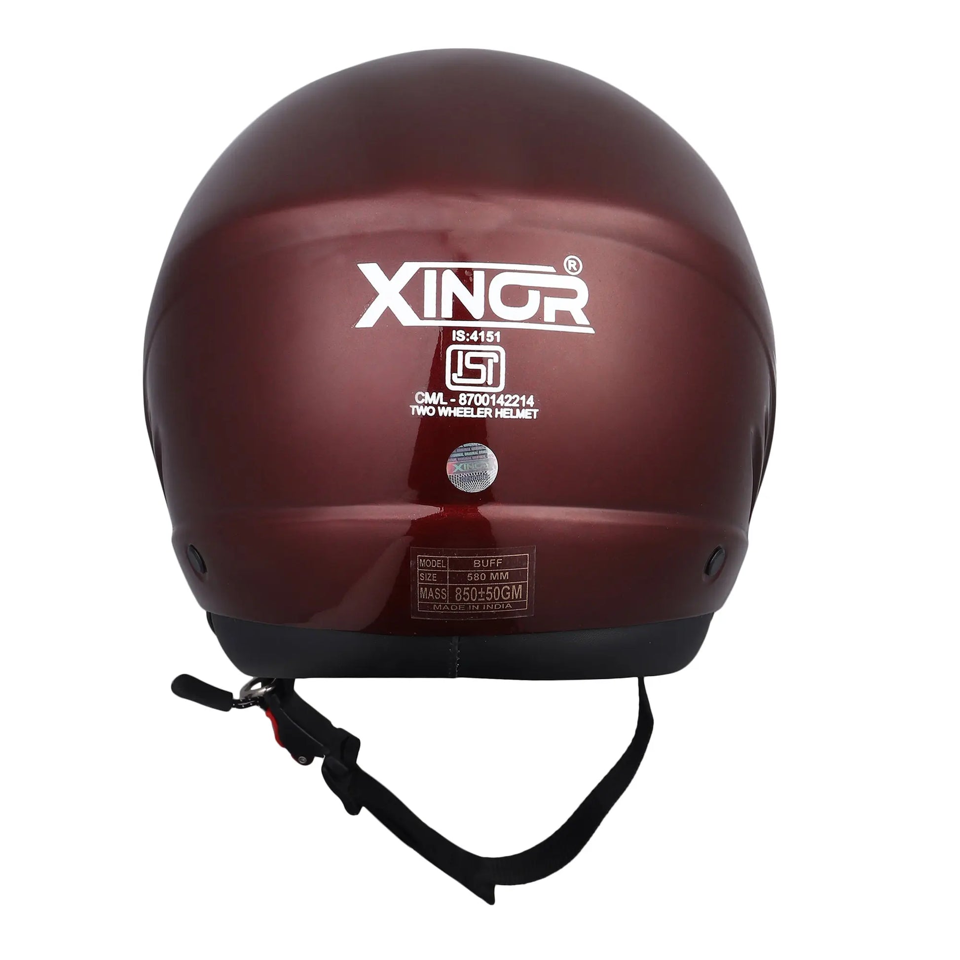 Open Face Motorcycle Helmet ISI Certified for Men & Women - Medium (Wine Red) My StoreXinor Helmet ISI Certified By Xinor