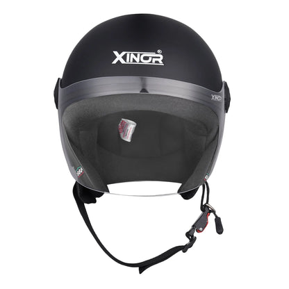 Open Face Motorcycle Helmet ISI Certified for Men & Women - Medium (MT Black) XinorXinor Helmet ISI Certified By Xinor
