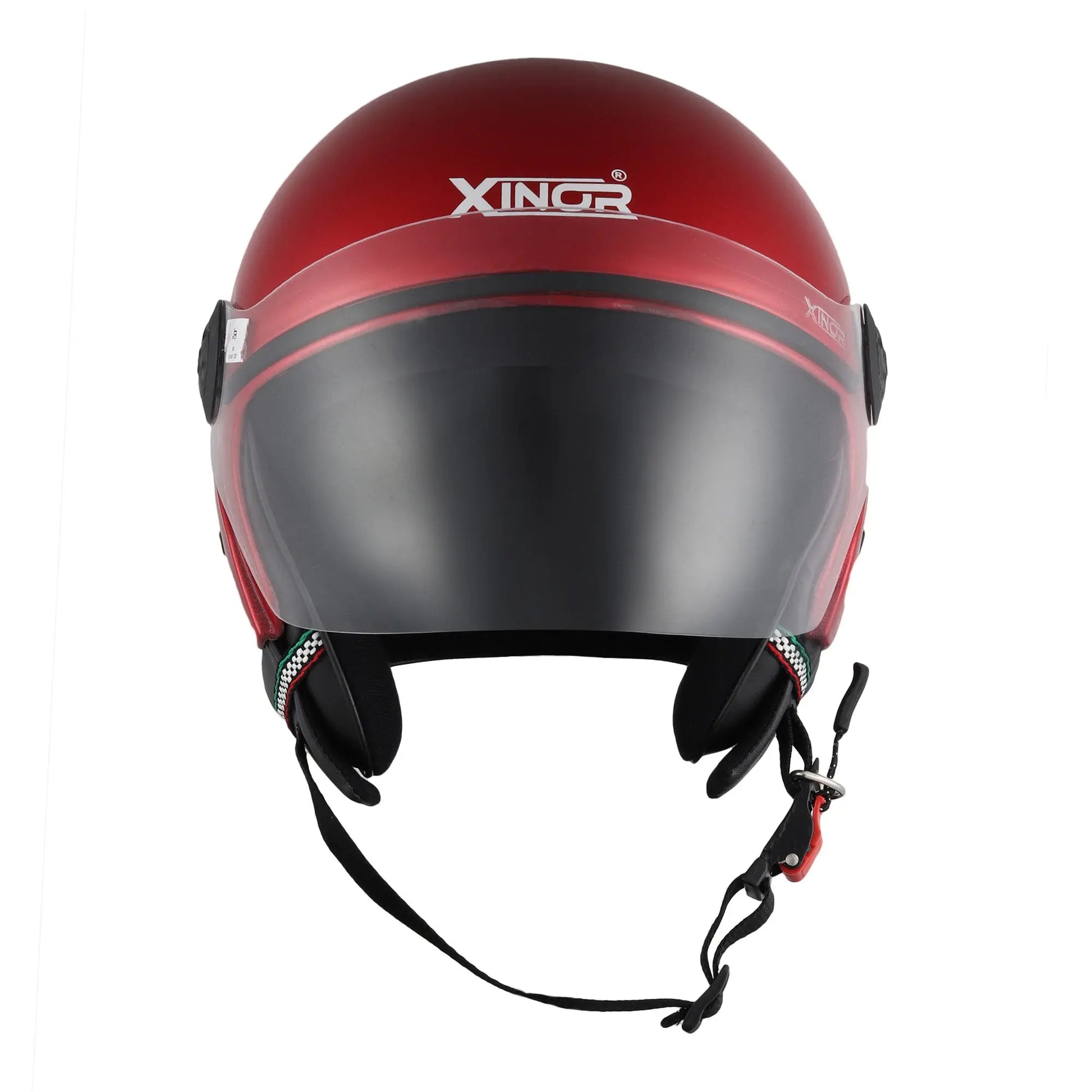 Open Face Motorcycle Helmet ISI Certified for Men & Women - Medium (Red) My StoreXinor Helmet ISI Certified By Xinor