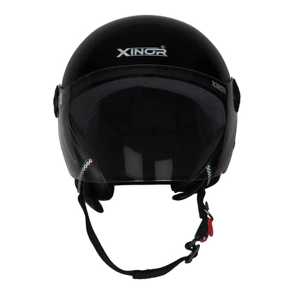 Open Face Motorcycle Helmet ISI Certified for Men & Women - Medium (Black) My StoreXinor Helmet ISI Certified By Xinor