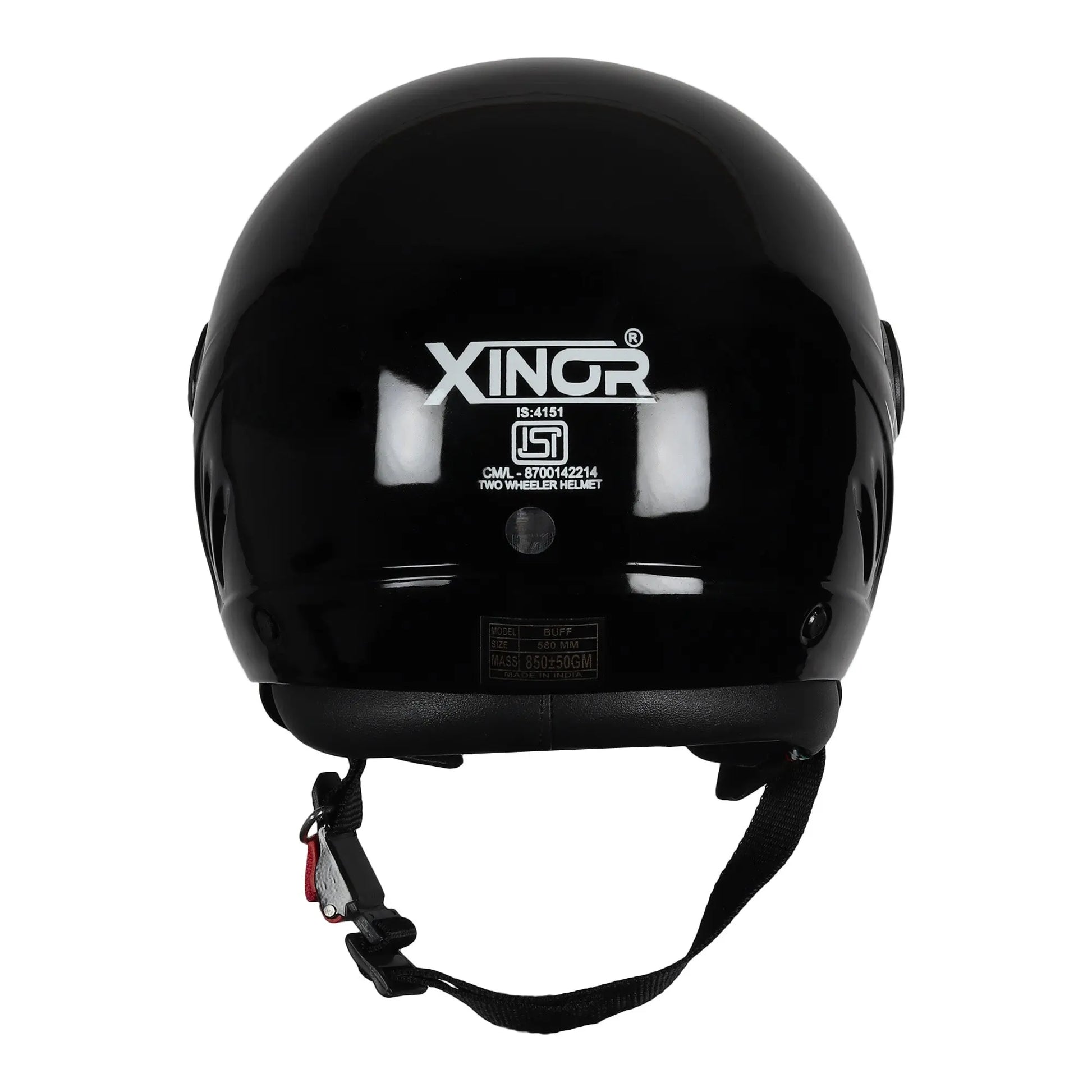 Open Face Motorcycle Helmet ISI Certified for Men & Women - Medium (Black) My StoreXinor Helmet ISI Certified By Xinor