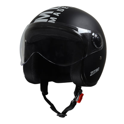 Xinor Zitro Open Face Helmet with Clear Visor | ISI Certified Size 580mm (M) |
