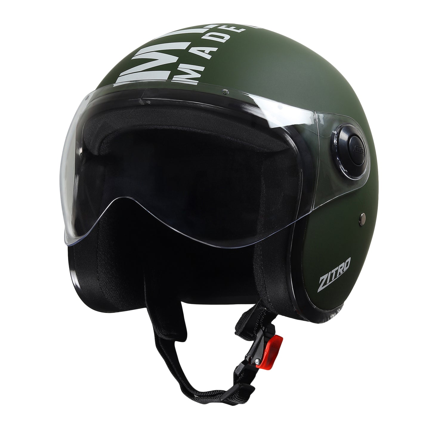 Xinor Zitro Open Face Helmet with Clear Visor | ISI Certified Size 580mm (M) |