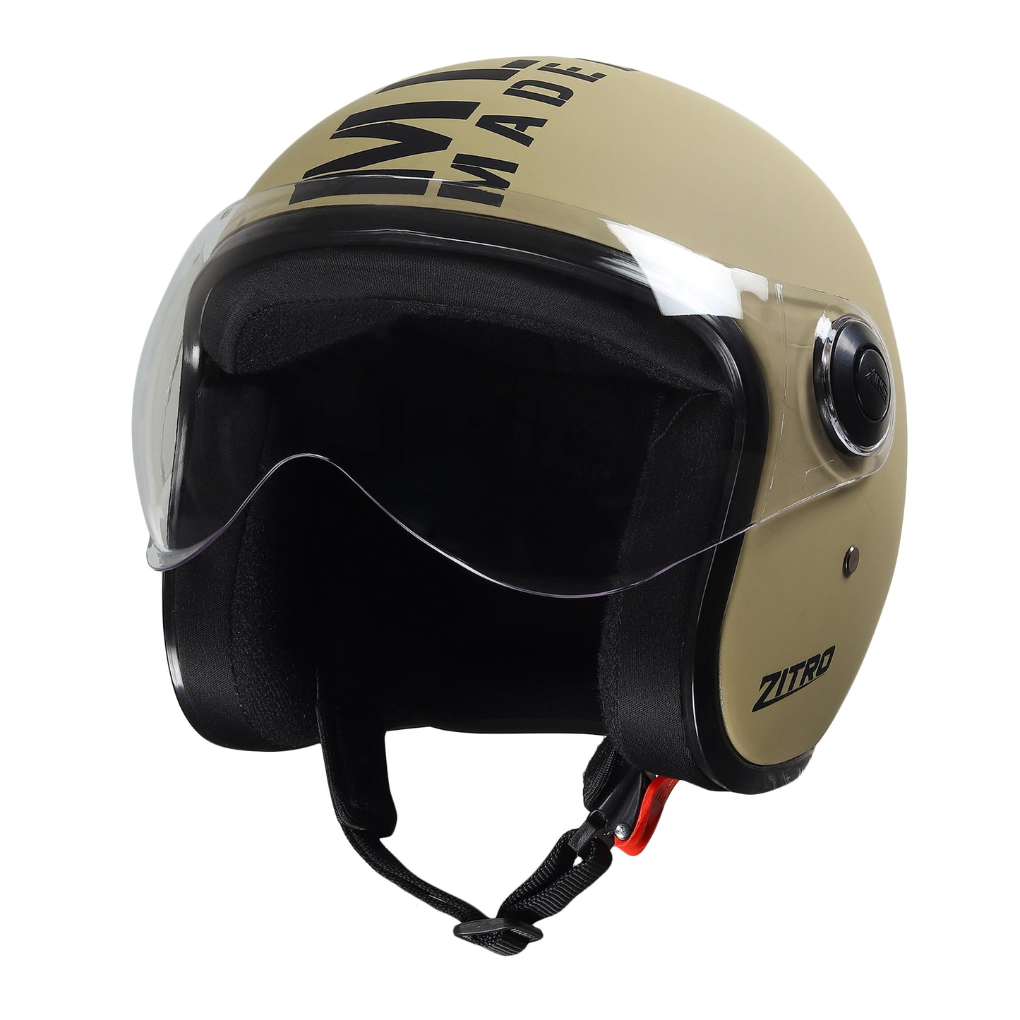 Xinor Zitro Open Face Helmet with Clear Visor | ISI Certified Size 580mm (M) |