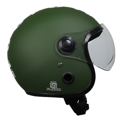 Xinor Zitro Open Face Helmet with Clear Visor | ISI Certified Size 580mm (M) |