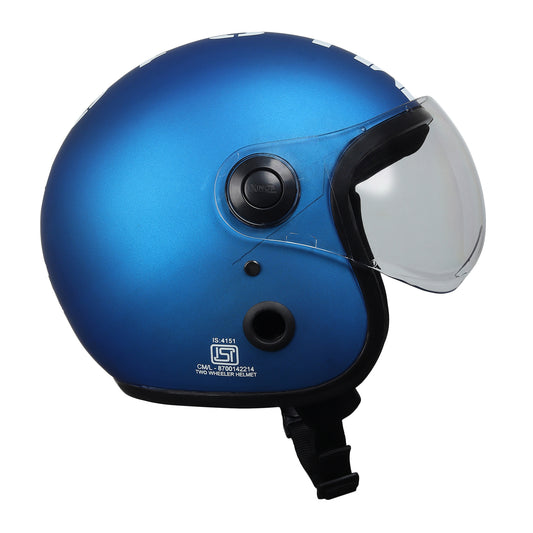 Xinor Zitro Open Face Helmet with Clear Visor | ISI Certified Size 580mm (M) |