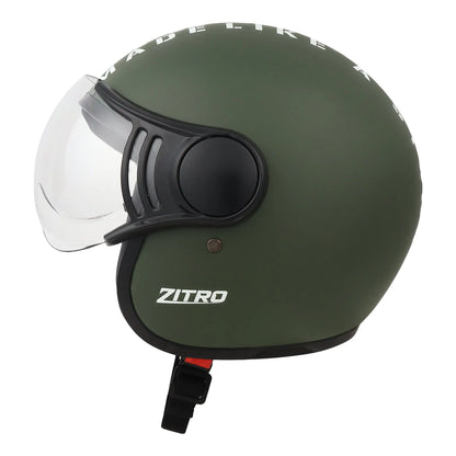 Zitro Open Face Helmet for Motorcycle & Bike ISI Certified - Medium (MT Green) Xinor HelmetXinor Helmet ISI Certified By Xinor